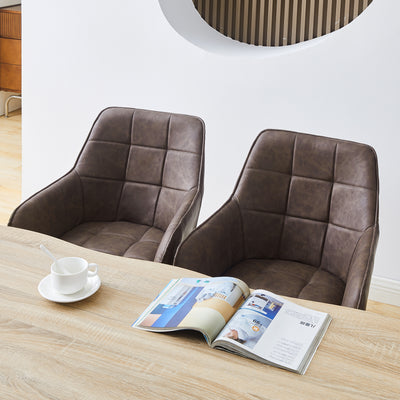 Danyl Faux Leather Swivel Chairs