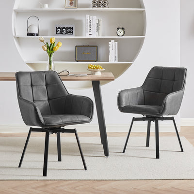 Danyl Faux Leather Swivel Chairs