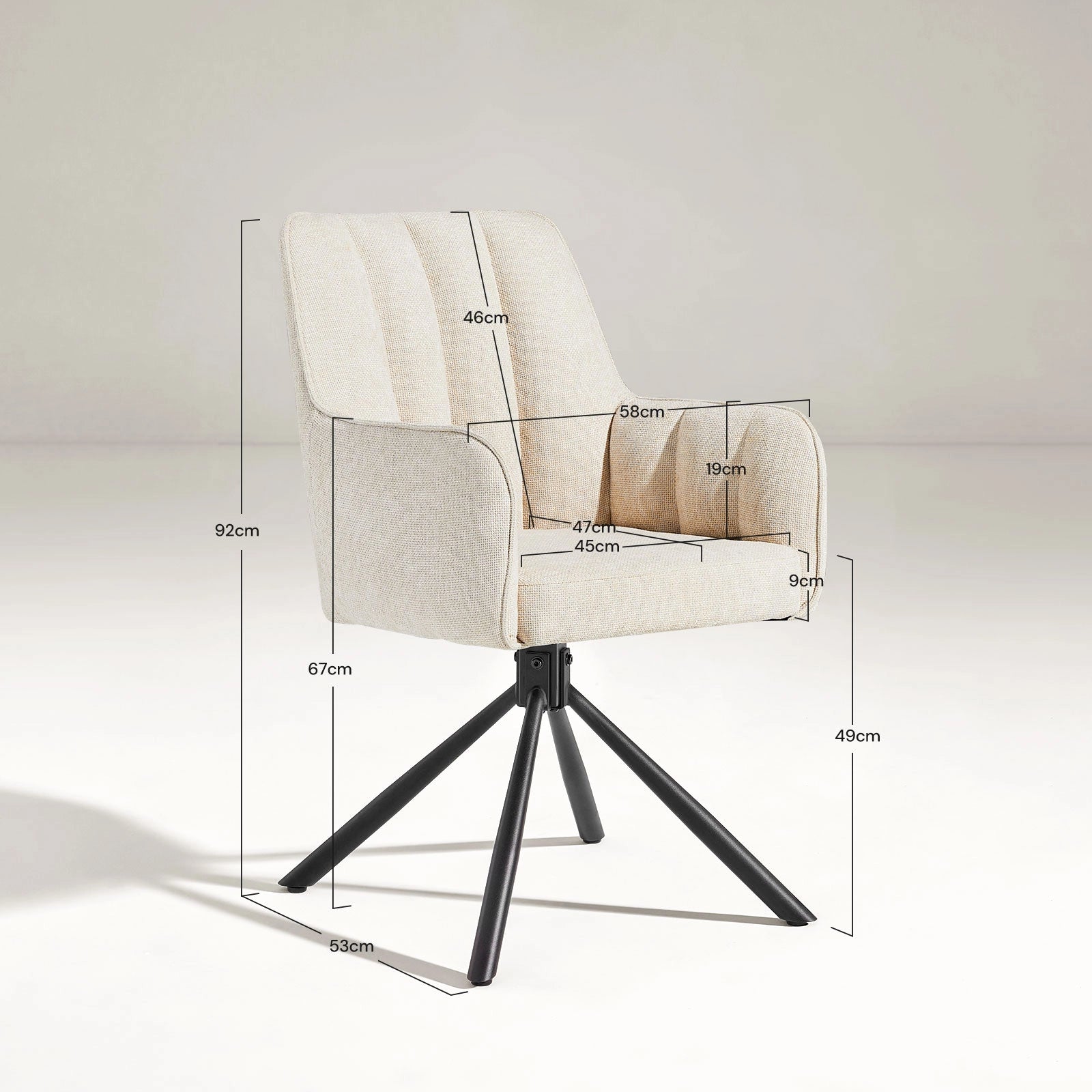 Eloise Linen Blend Swivel Chair