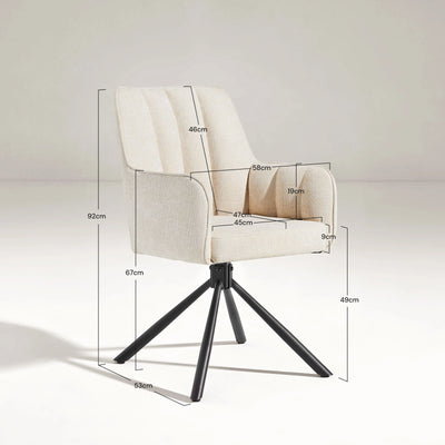 Eloise Linen Blend Swivel Chair