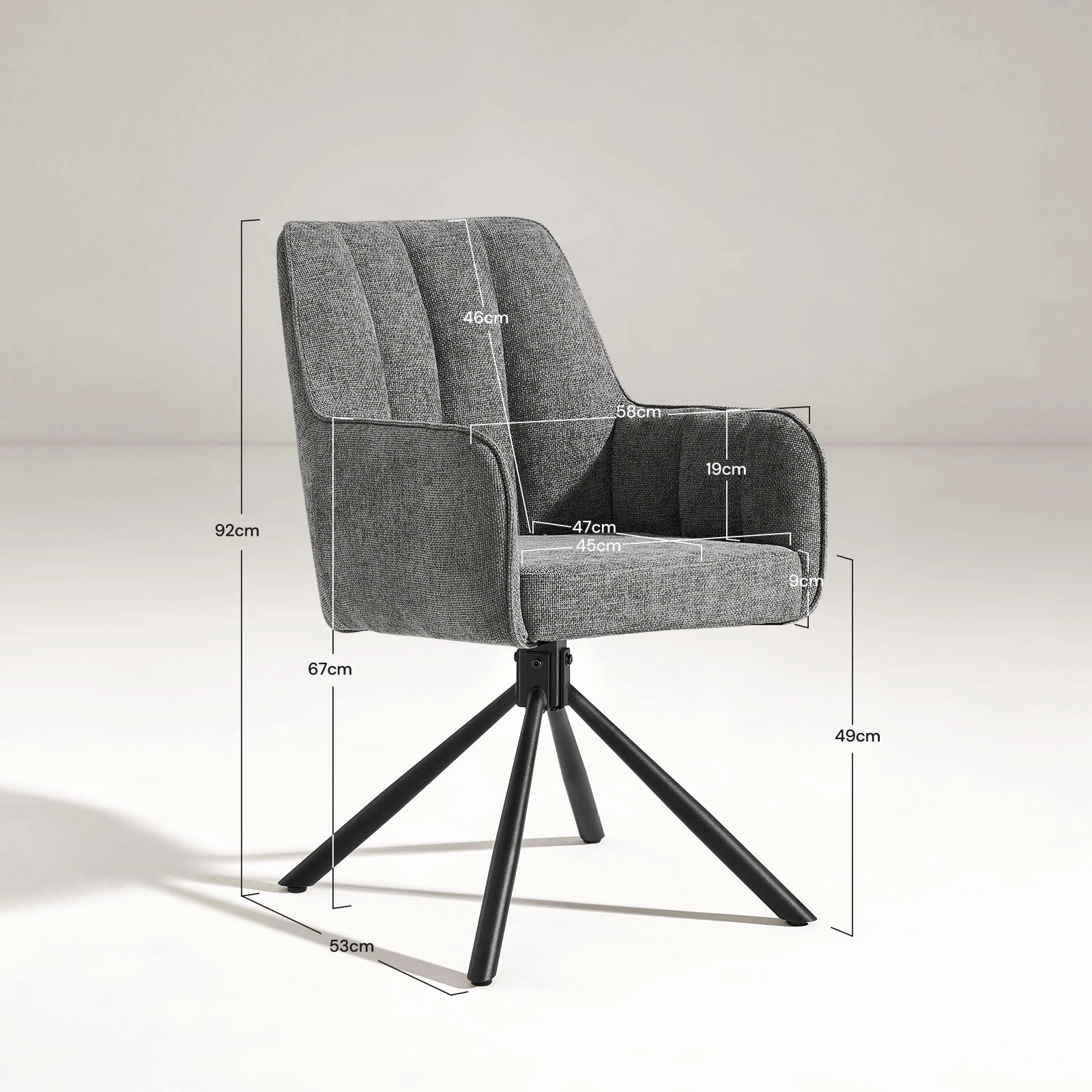 Eloise Linen Blend Swivel Chair