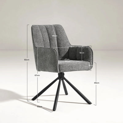 Eloise Linen Blend Swivel Chair