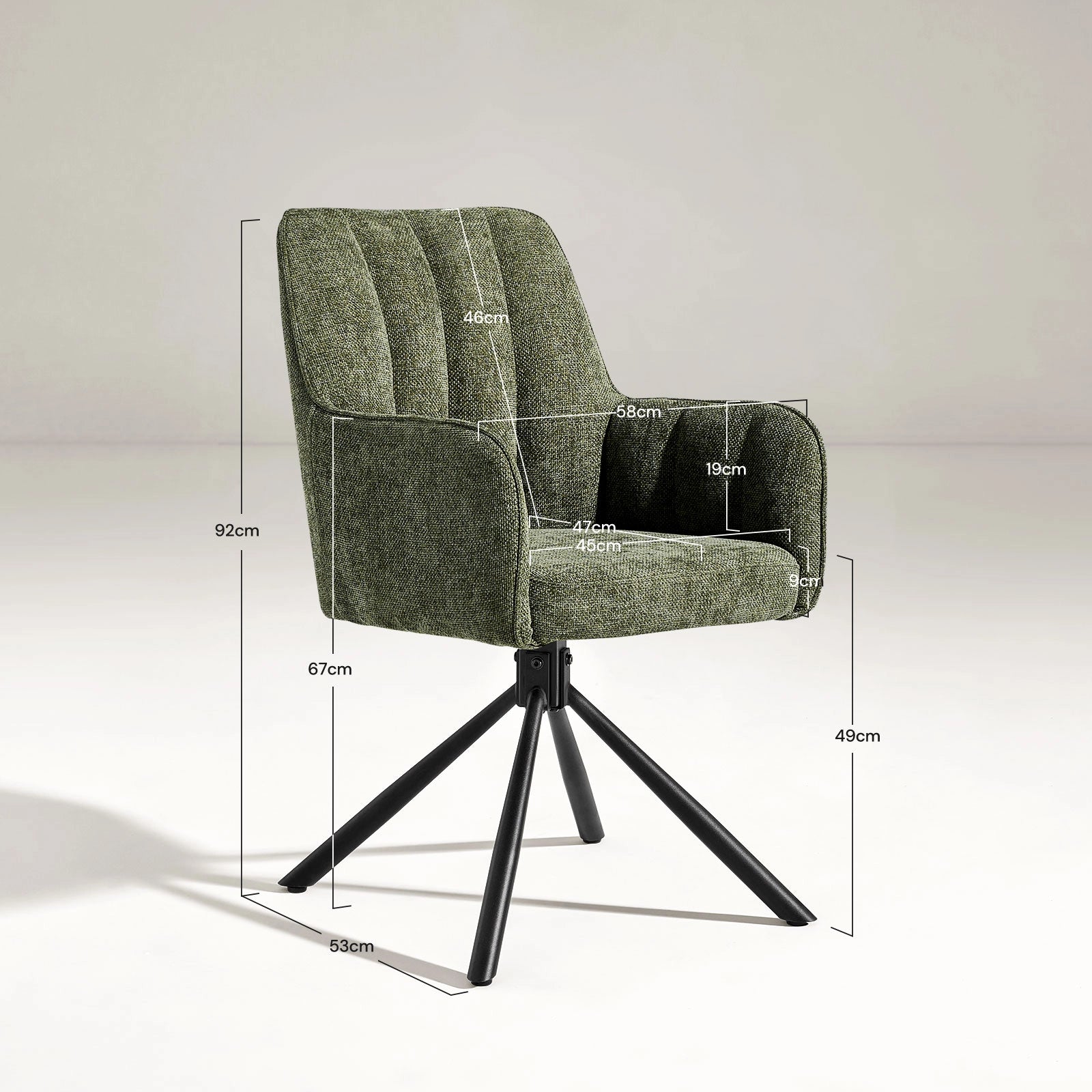 Eloise Linen Blend Swivel Chair