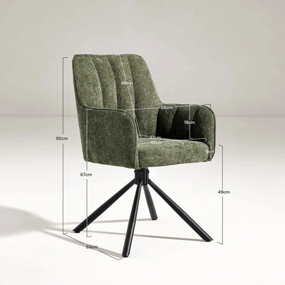 Eloise Linen Blend Swivel Chair