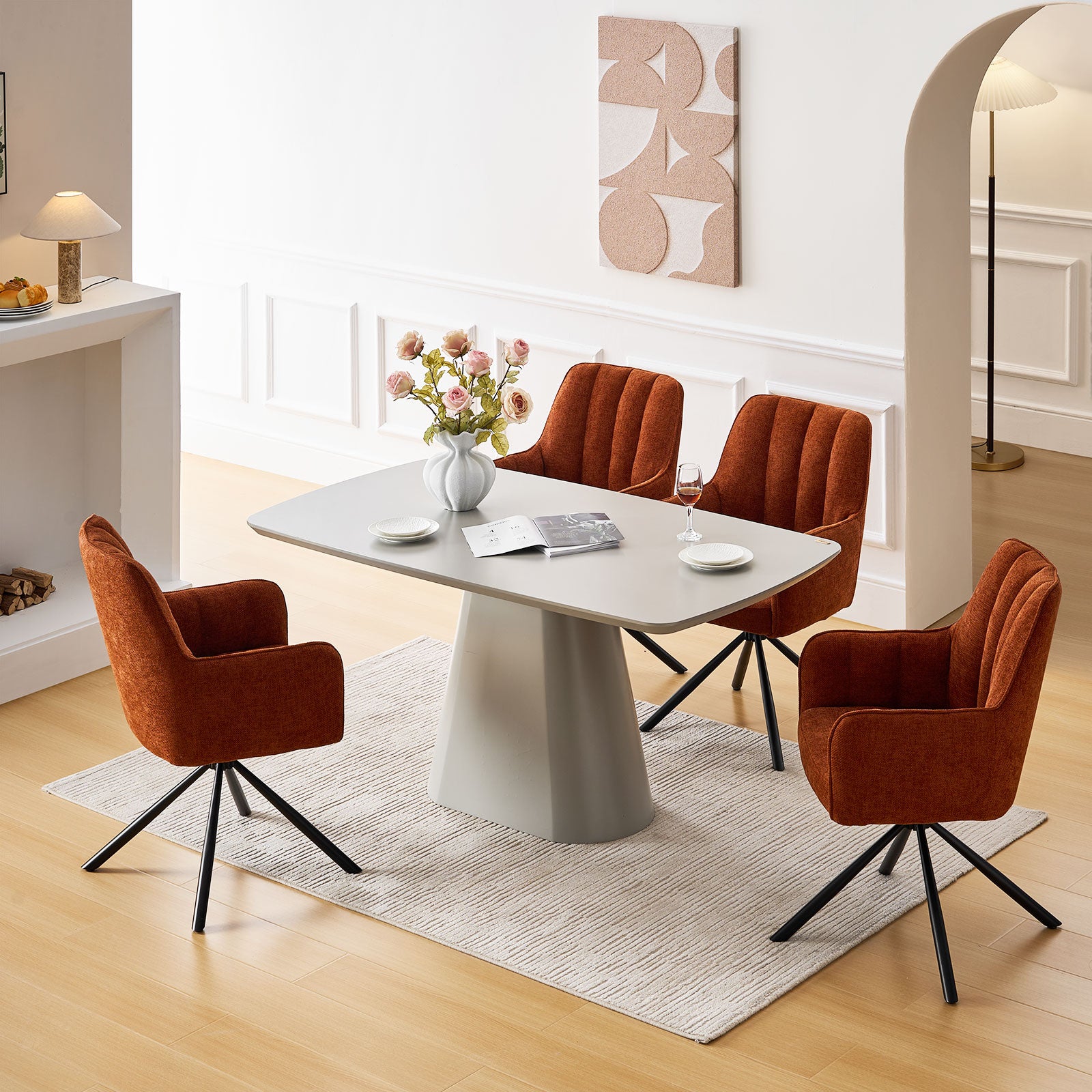 Eloise Linen Blend Swivel Chair