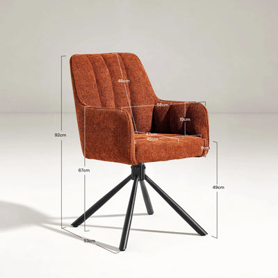 Eloise Linen Blend Swivel Chair