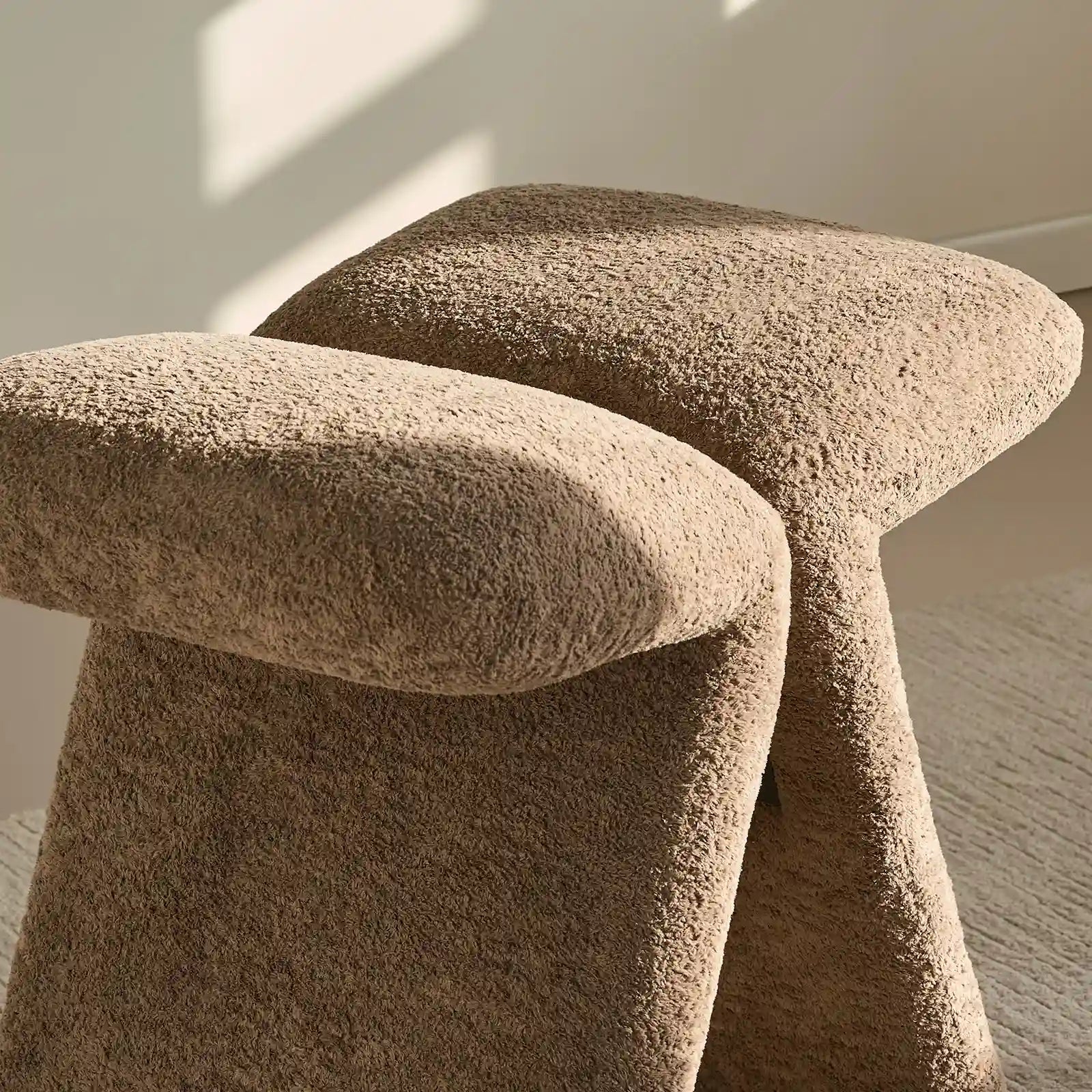 Faye Bouclé Accent Stool, Designer Edition