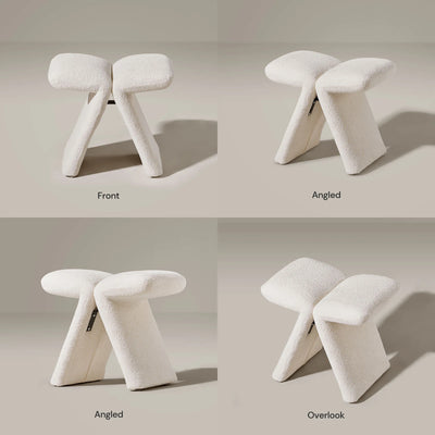 Faye Bouclé Accent Stool, Designer Edition