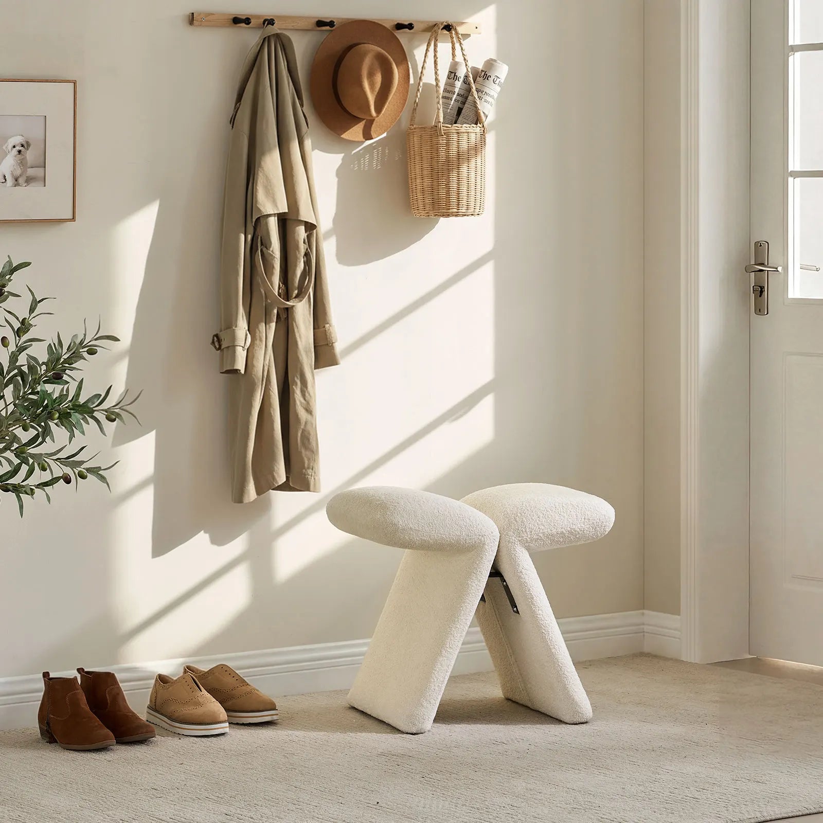 Faye Bouclé Accent Stool, Designer Edition