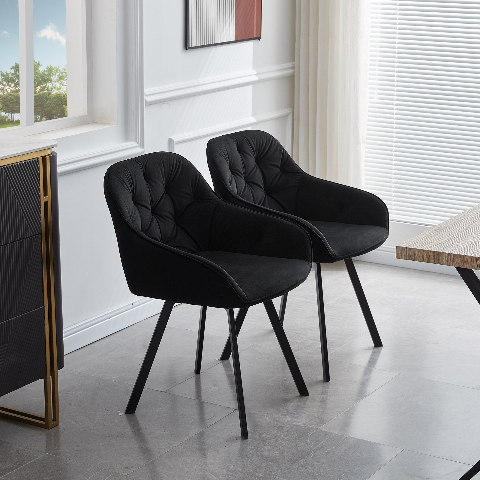 Garvies Velvet Swivel Chairs