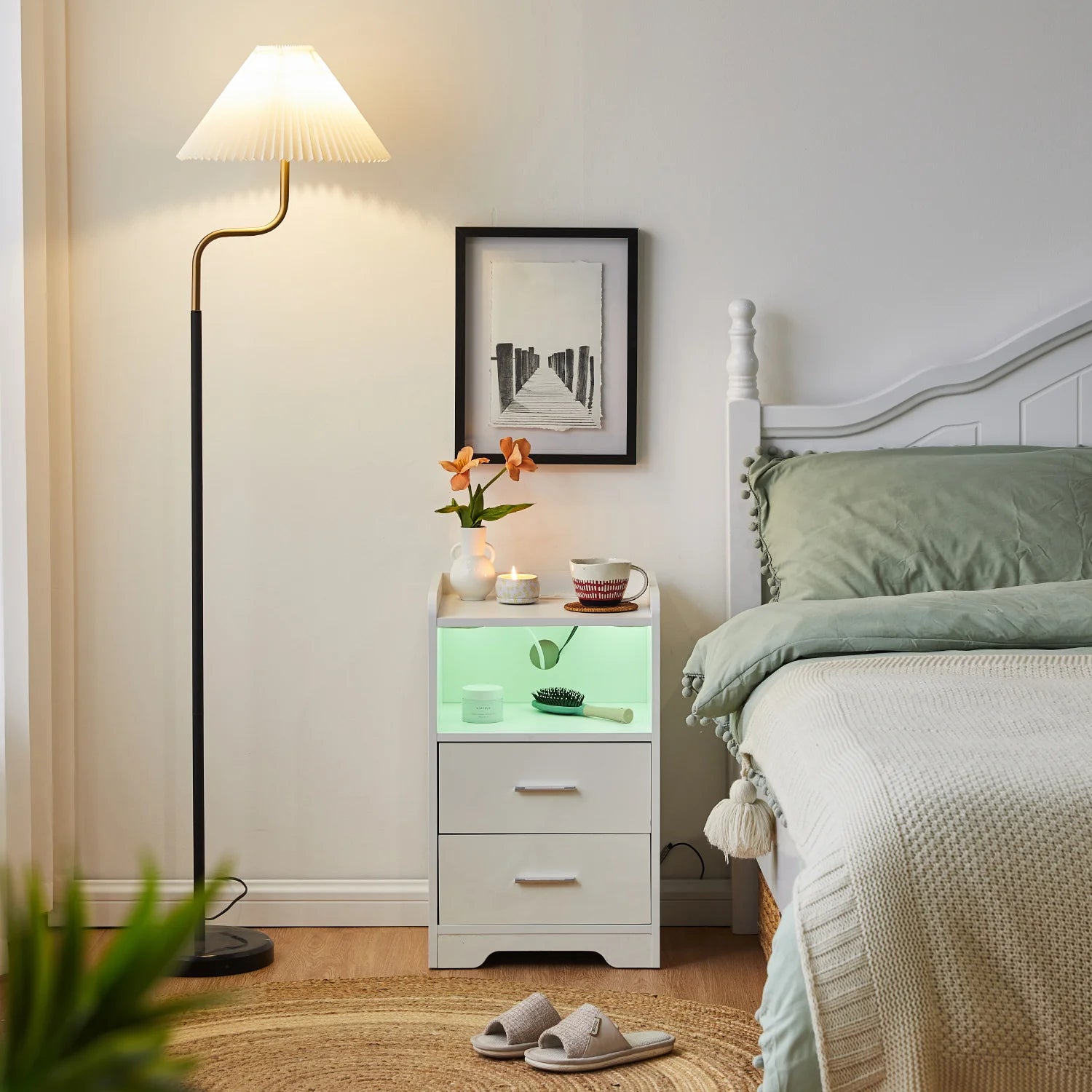 Kody LED Light Bedside Table