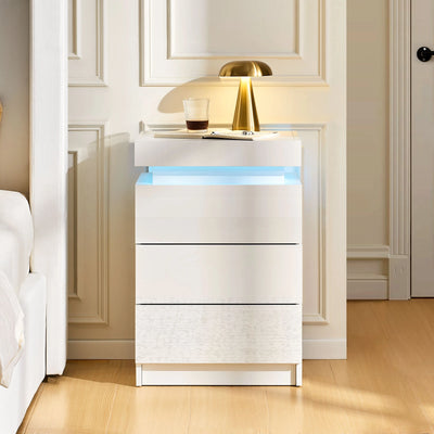 Kumar LED Light Bedside Table