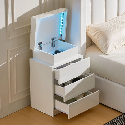 Kumar LED Light Bedside Table