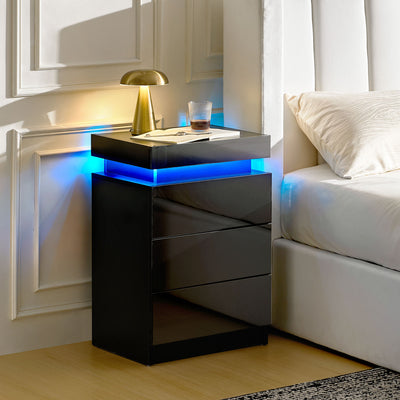 Kumar LED Light Bedside Table