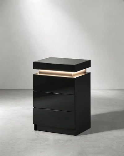 Kumar Smart LED Bedside Table in Black