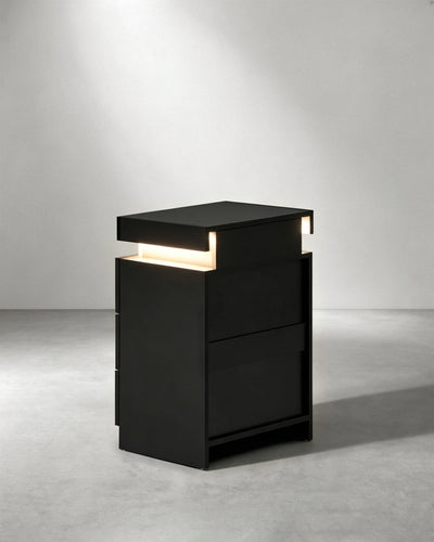 Kumar Smart LED Bedside Table in Black
