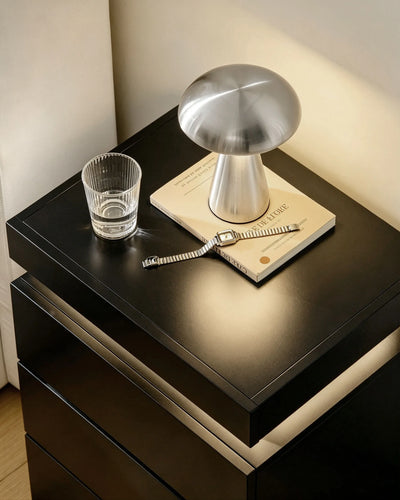 Kumar Black Smart Bedside Table with a Discreet Hidden Storage Compartment