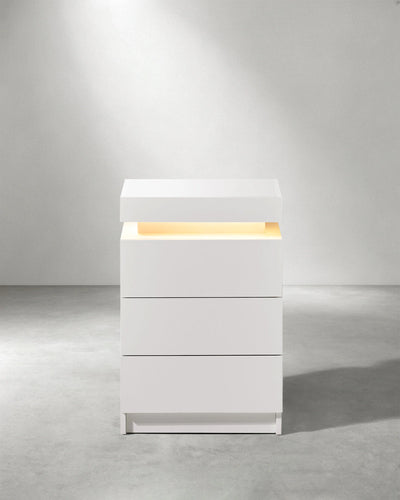 Kumar Smart LED Bedside Table in White