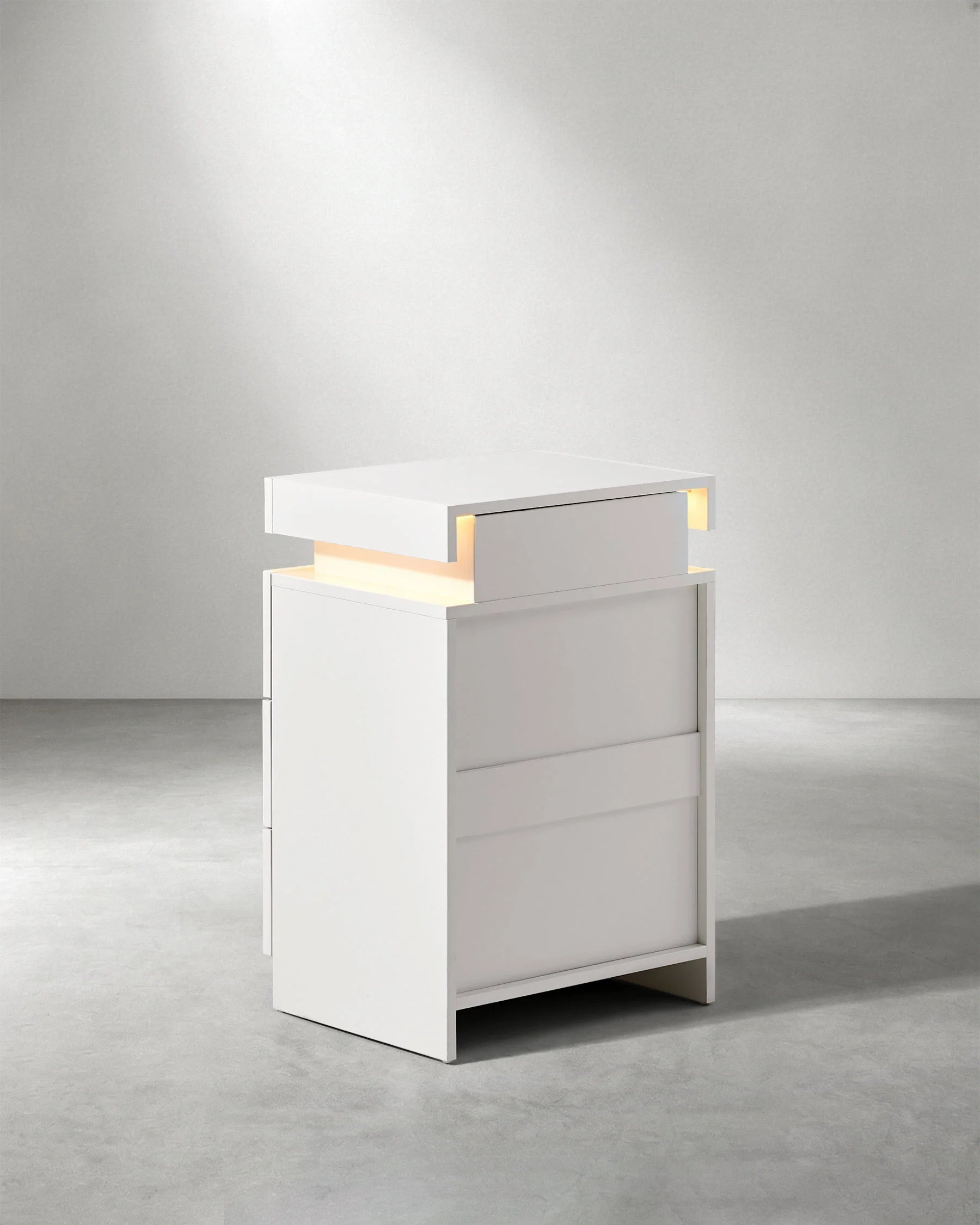 Kumar Smart LED Bedside Table in White