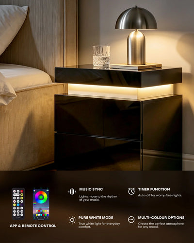 Mesita de noche con luz LED Kumar