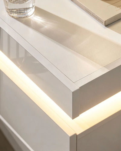 Kumar White Bedside Table with a Smooth MDF Finish