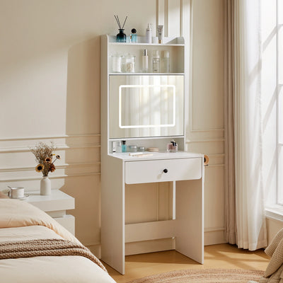 Lina Dressing Table with Push-to-Open Mirror