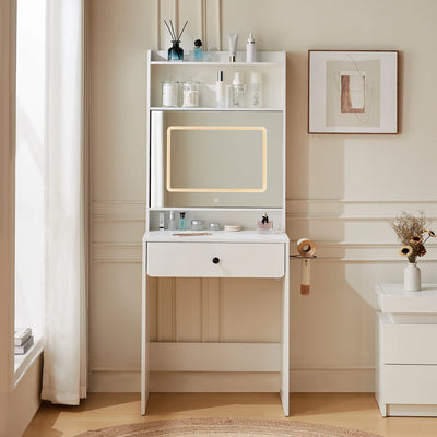 Lina Dressing Table with Push-to-Open Mirror