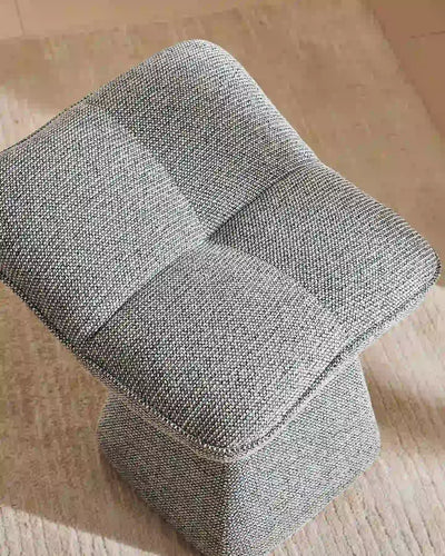 Tabouret de coiffeuse Liora Gris avec rembourrage en mousse généreux et tissu en chenille douce