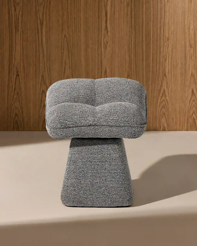 Liora Tabouret en chenille gris avec siège et dossier intégrés
