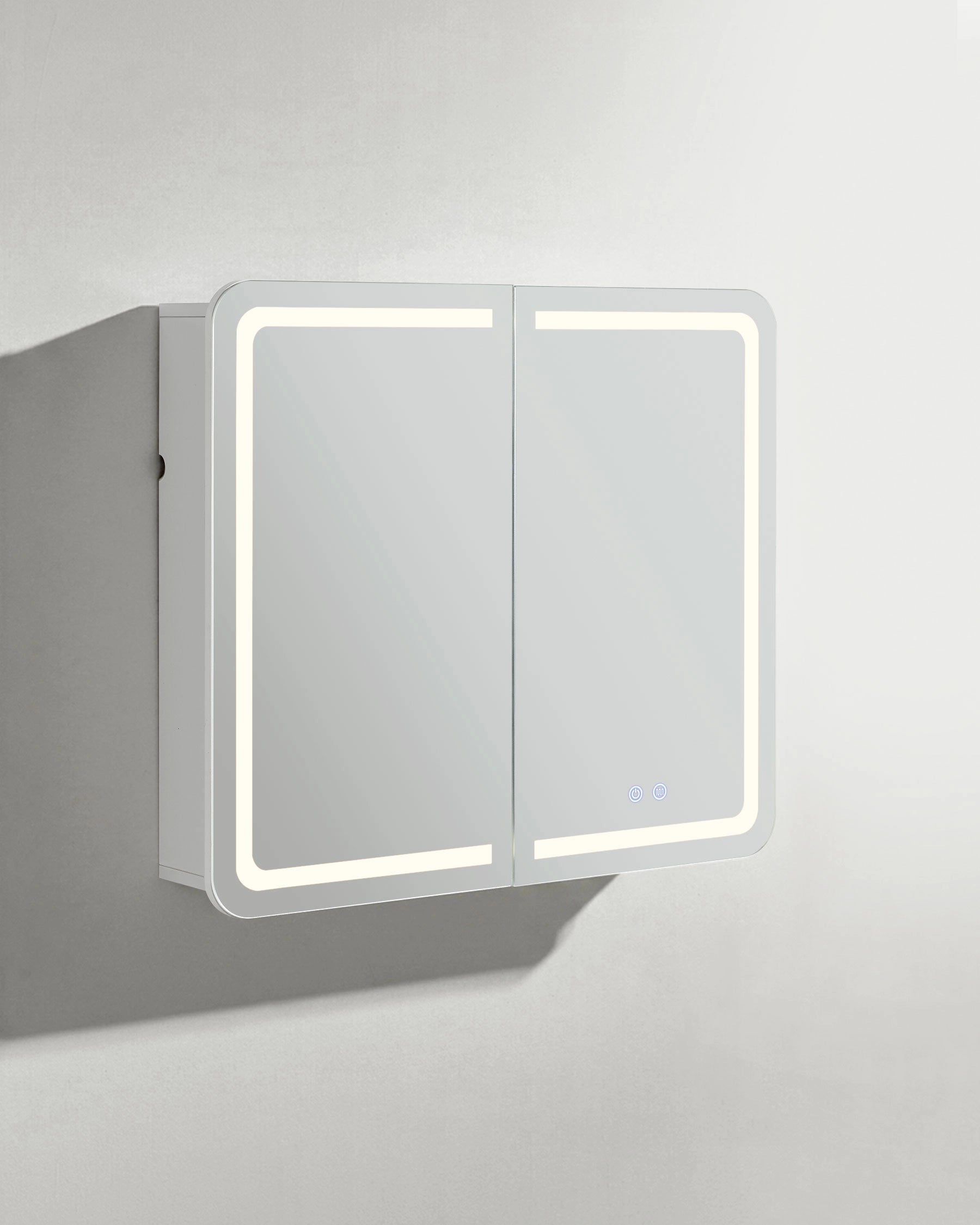Mira Bathroom Mirror Cabinet in Matte White