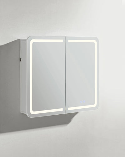 Mira Bathroom Mirror Cabinet in Matte White