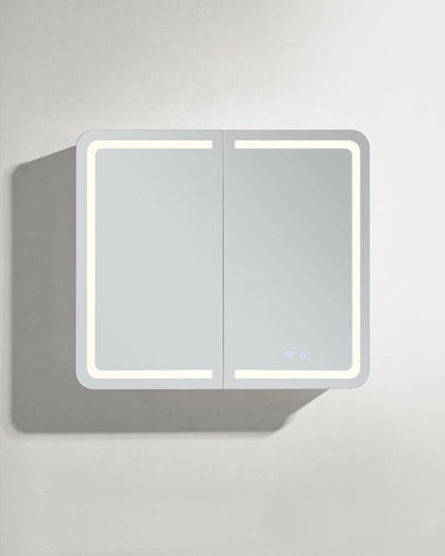 Mira Bathroom Mirror Cabinet in Matte White