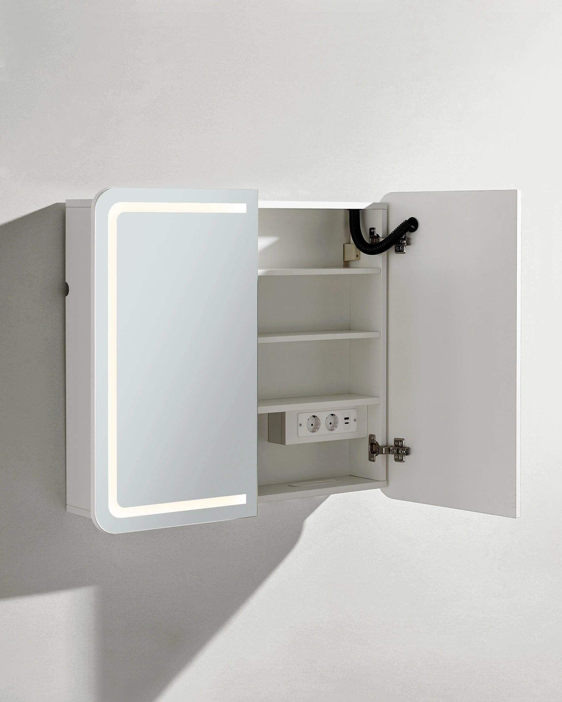 Mira Bathroom Mirror Cabinet in Matte White