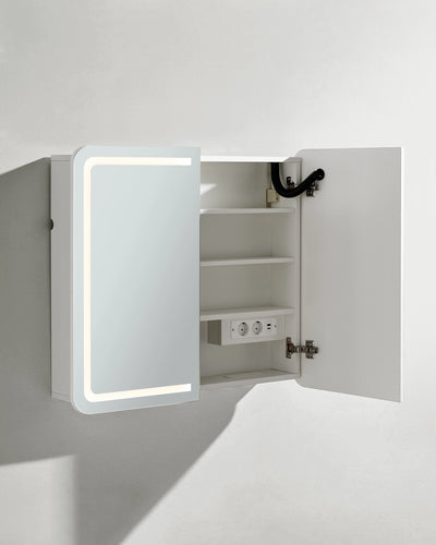 Mira Bathroom Mirror Cabinet in Matte White