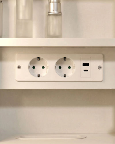 Mira Bathroom Mirror Cabinet with Integrated EU Power Socket