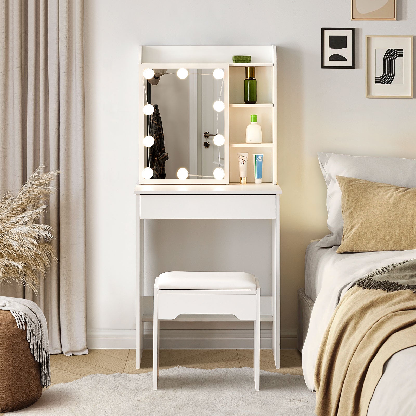 Mona Dressing Table with Sliding Mirror