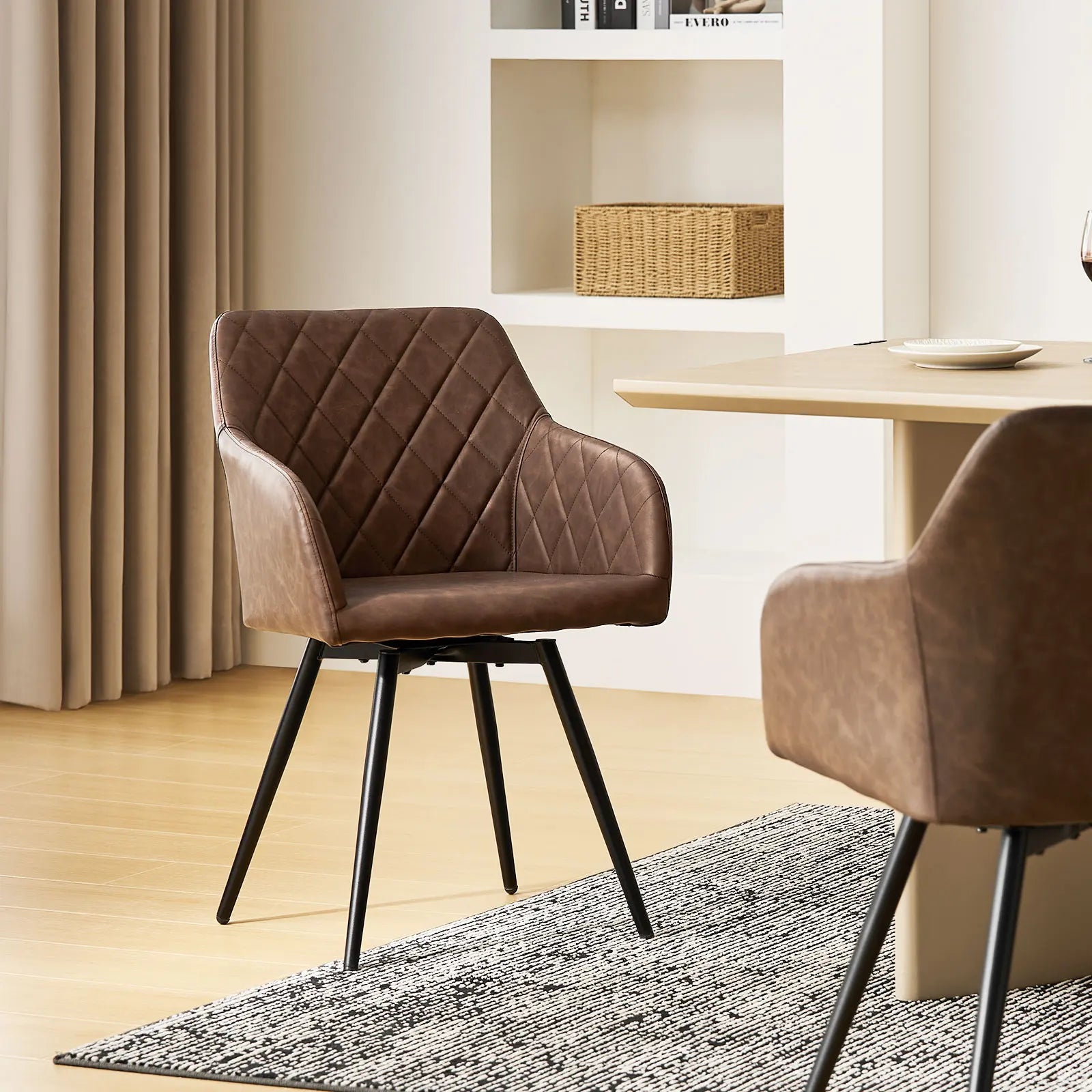 Moree Faux Leather Swivel Chairs