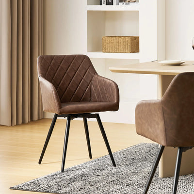 Moree Faux Leather Swivel Chairs