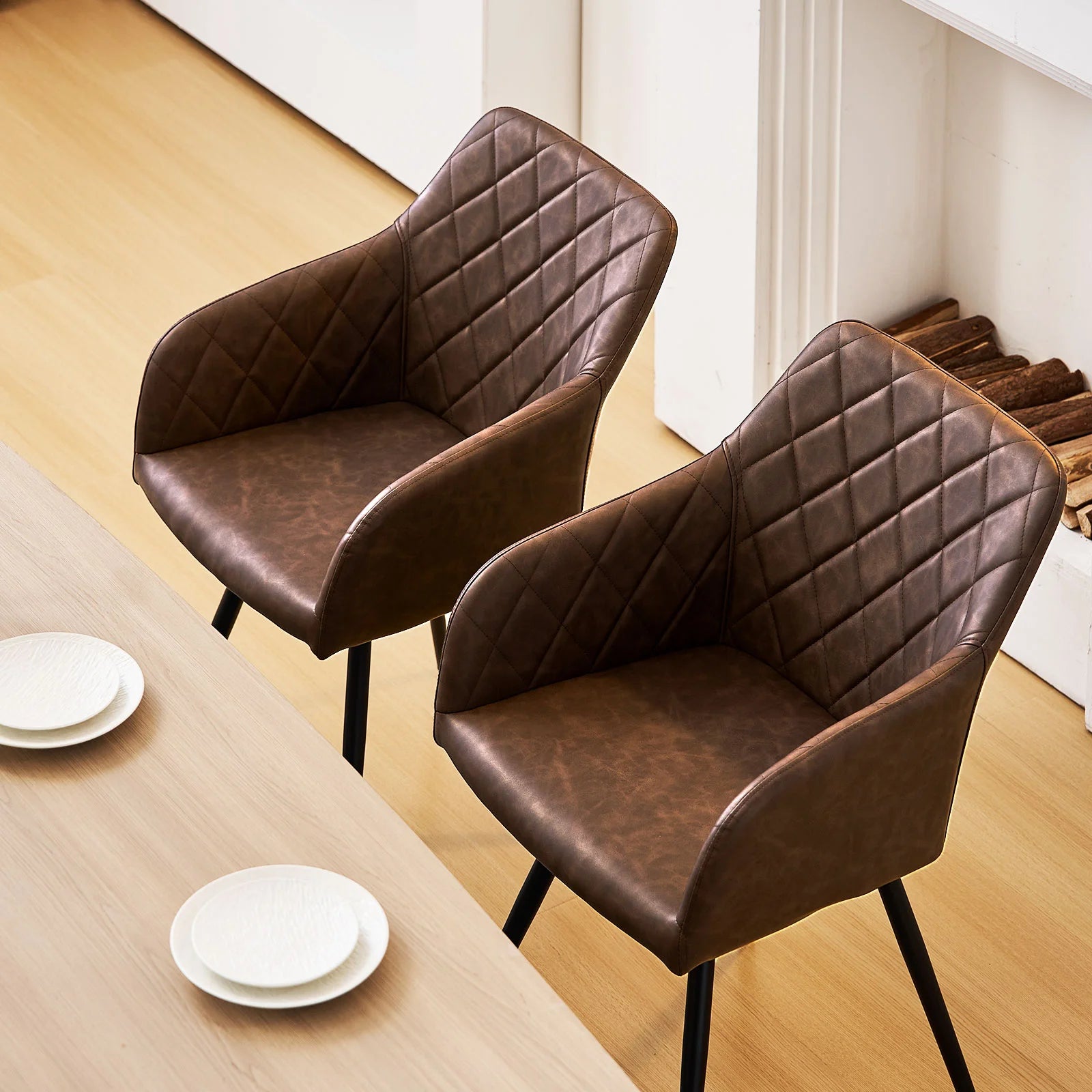 Moree Faux Leather Swivel Chairs