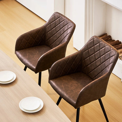 Moree Faux Leather Swivel Chairs