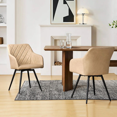 Moree Faux Leather Swivel Chairs
