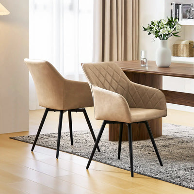 Moree Faux Leather Swivel Chairs