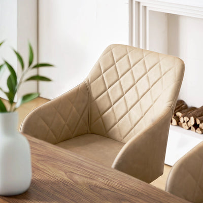 Moree Faux Leather Swivel Chairs