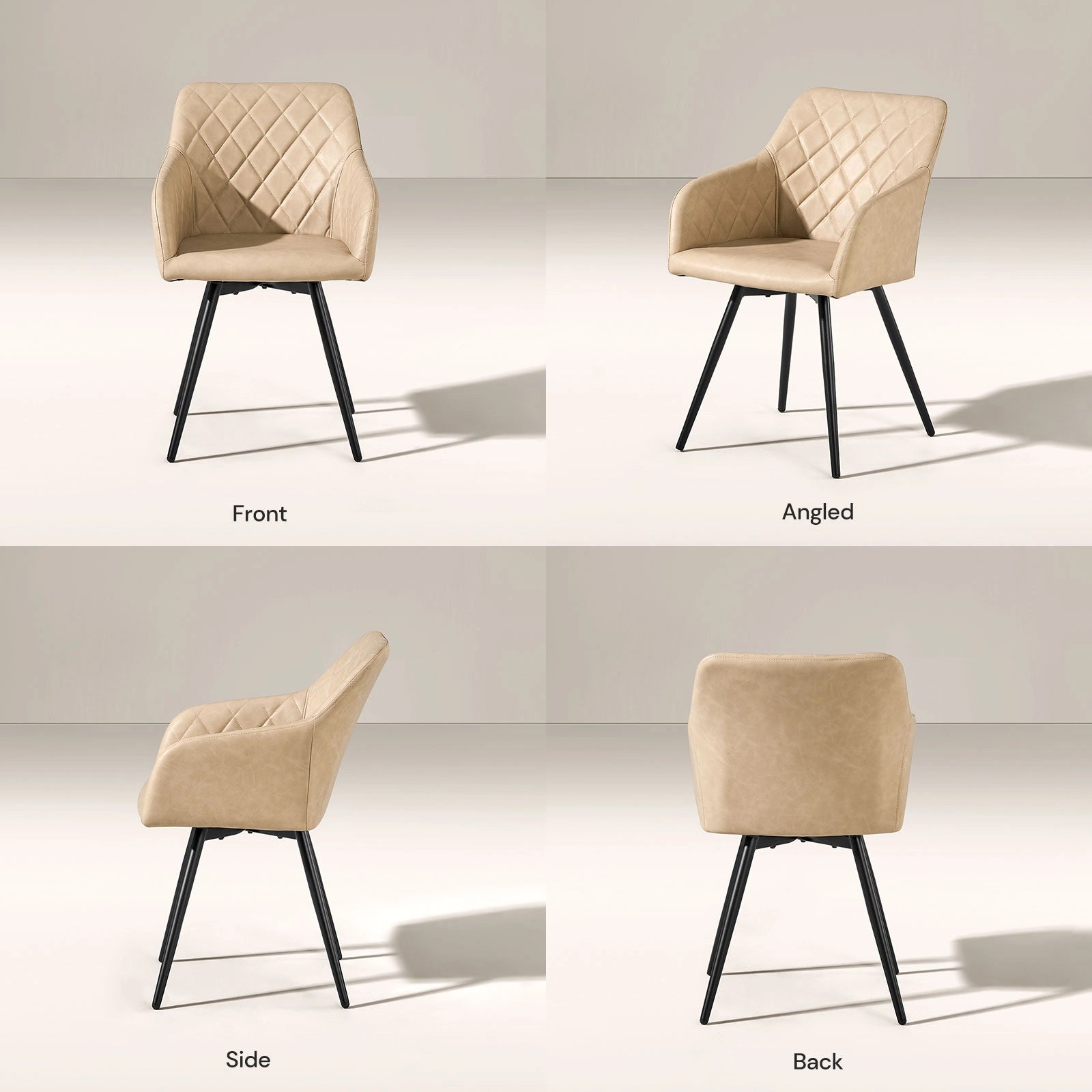 Moree Faux Leather Swivel Chairs