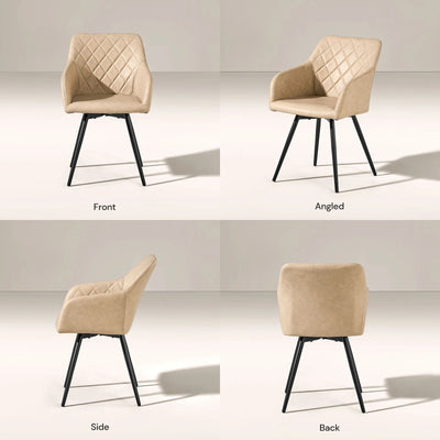 Moree Faux Leather Swivel Chairs