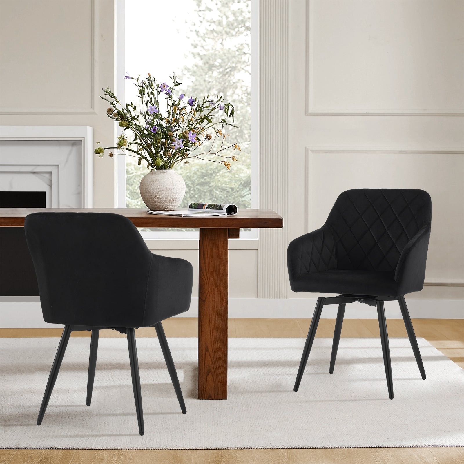 Moree Velvet Swivel Dining Chairs