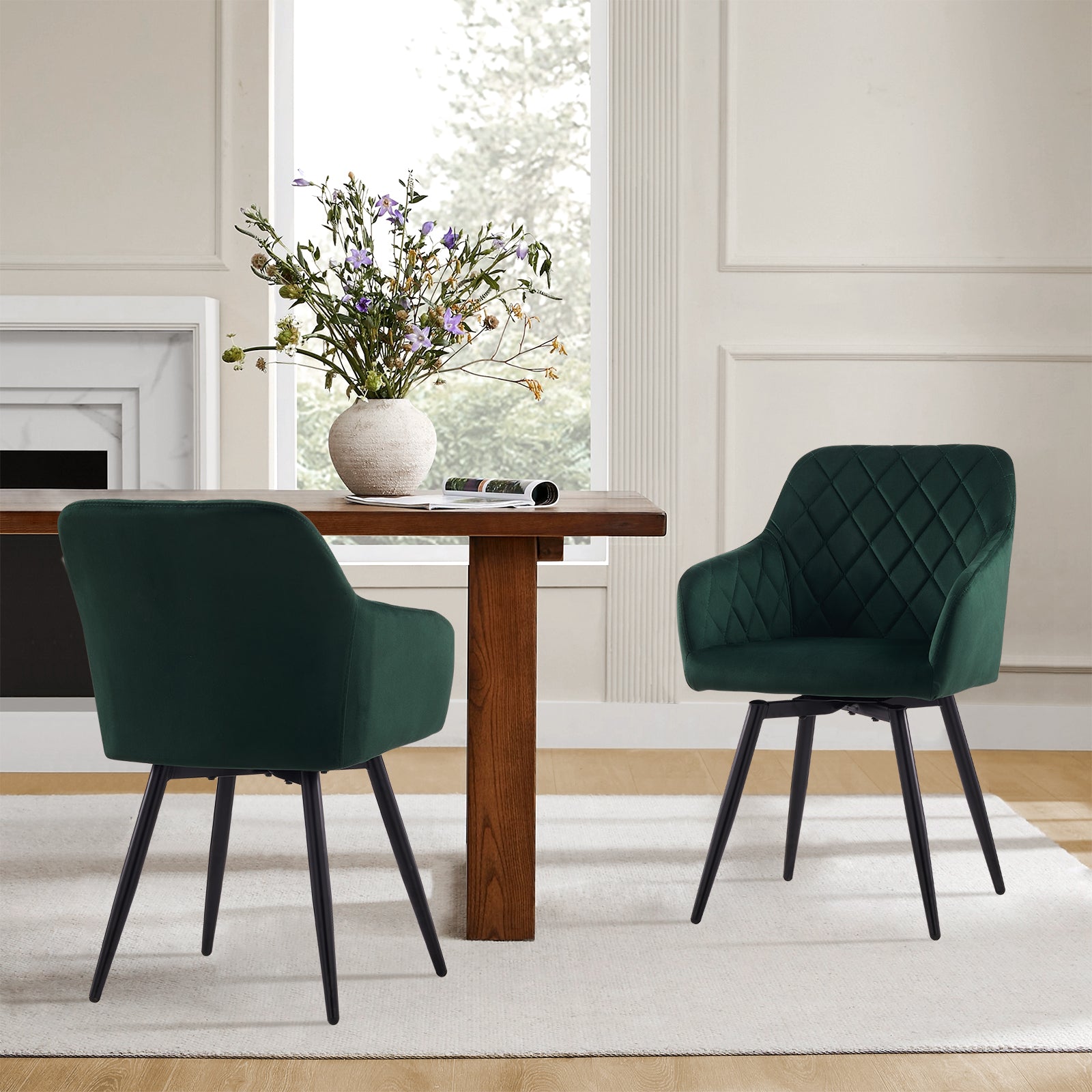 Moree Velvet Swivel Dining Chairs