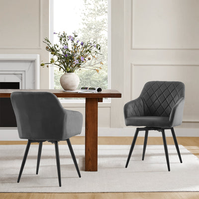 Moree Velvet Swivel Dining Chairs