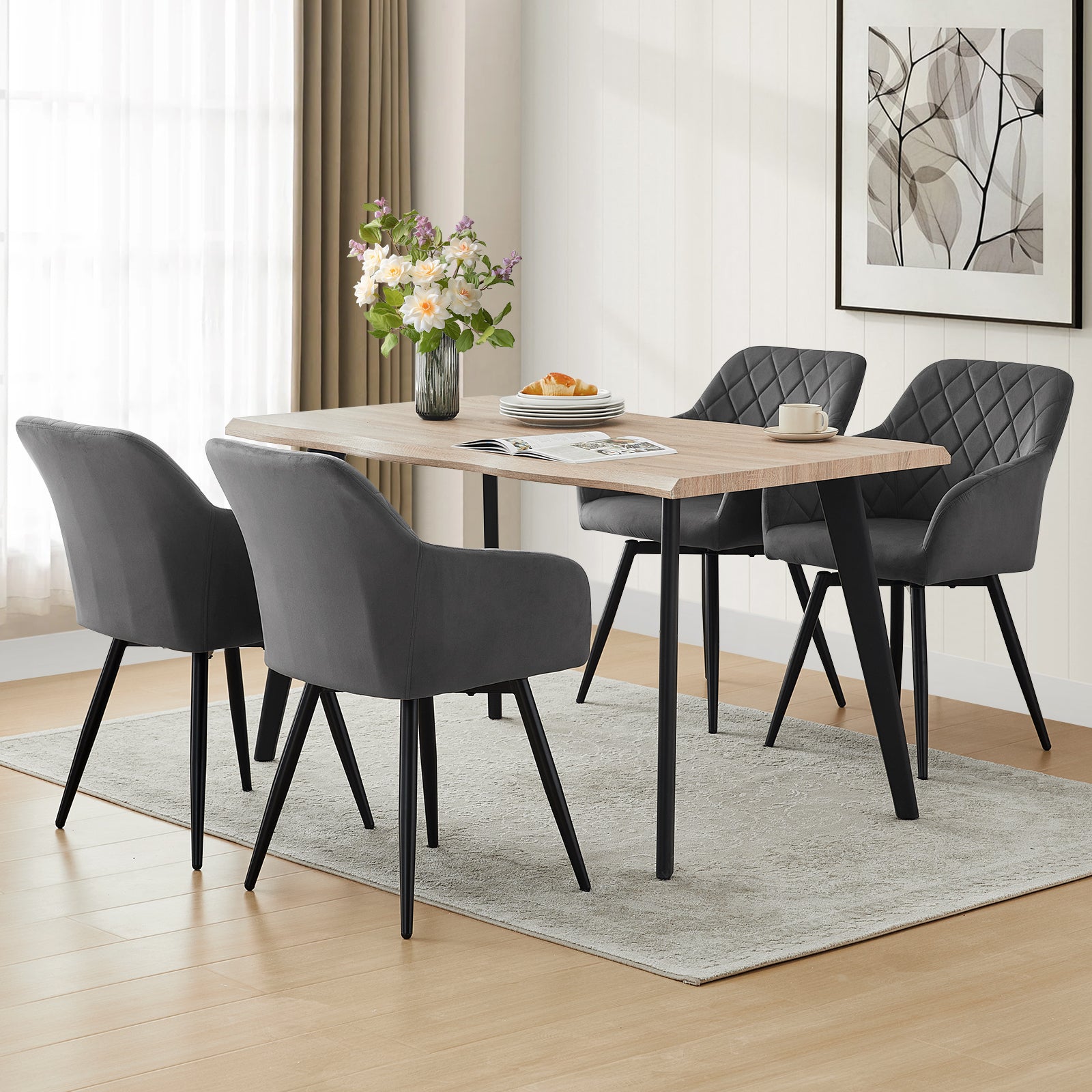 Moree Velvet Swivel Dining Chairs