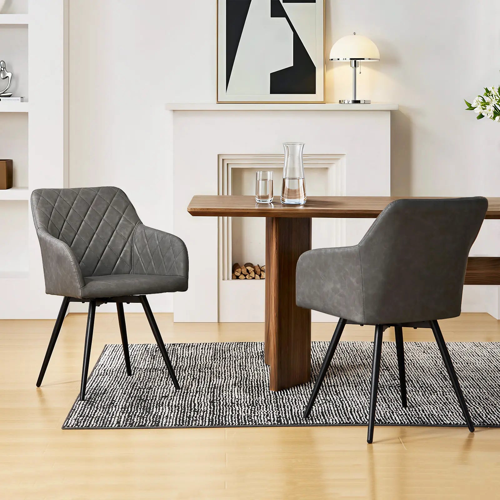 Moree Faux Leather Swivel Chairs